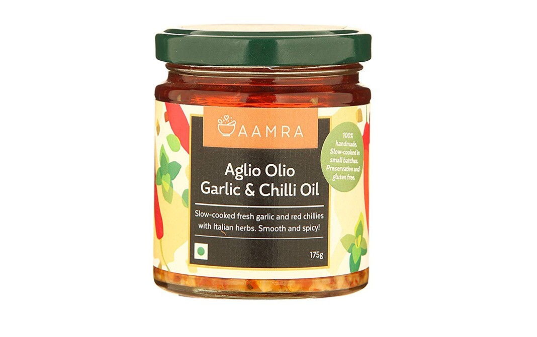 Aamra Aglio Olio Garlic & Chilli Oil    Glass Jar  175 grams